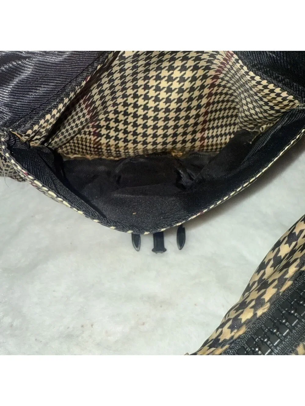 Ralph Lauren Houndstooth Hobo Shoulder Bag